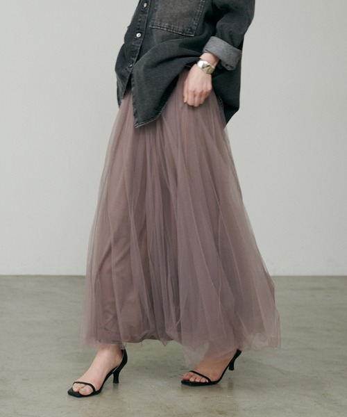 LARUTA（ラルータ）の「【LARUTA】ボリュームチュールスカート（スカート・レディース・ネイビー/ブラック/オフホワイト/グレー/ブラウン/その他1/ピンクベージュ・FREE）」の17枚目の写真