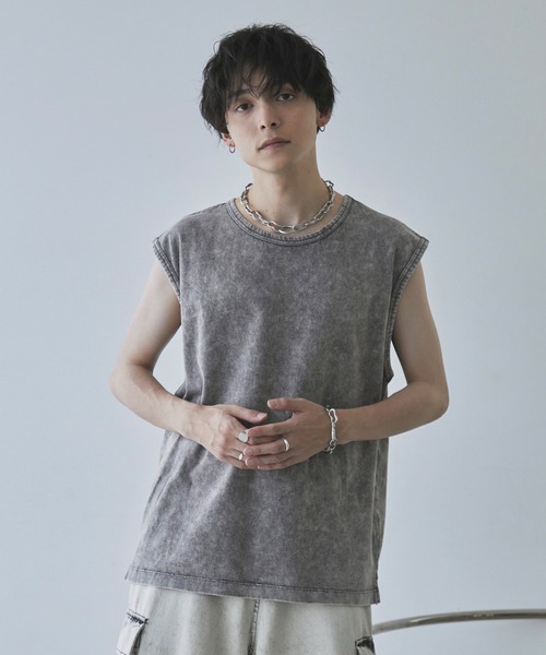 tシャツ ヴィンテージライクロゴノースリーブ レディース セール】ヴィンテージライク ノースリーブ プリントTシャツ【IR