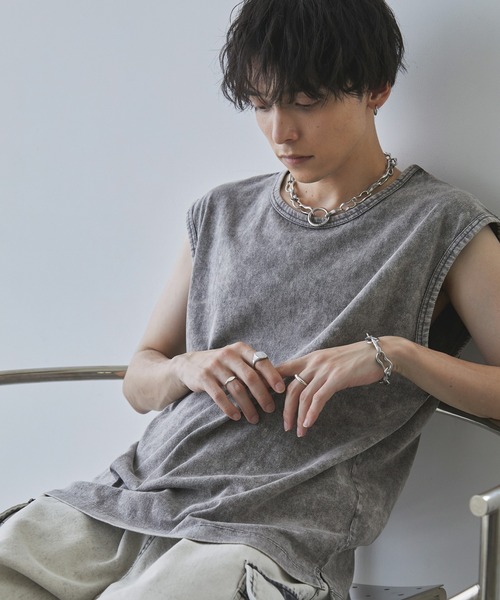 Spielio（シュピーリオ）の「【Spielio】Vintage like sleeveless T-shirt/ ヴィンテージライクノースリーブTシャツ（タンクトップ・メンズ・ライトグレー/ブラック/ブラウン・M/L）」の20枚目の写真