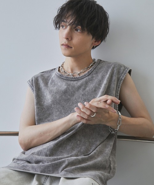 Spielio（シュピーリオ）の「【Spielio】Vintage like sleeveless T-shirt/ ヴィンテージライクノースリーブTシャツ（タンクトップ・メンズ・ライトグレー/ブラック/ブラウン・M/L）」の21枚目の写真
