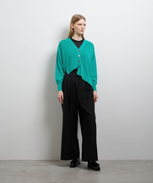 LANVIN en Bleu(ランバンオンブルー)の「アシンメヘムカーディガン(ニット/セーター・レディース・ブラック/レッド/ライトカーキ・38)」の11枚目の写真