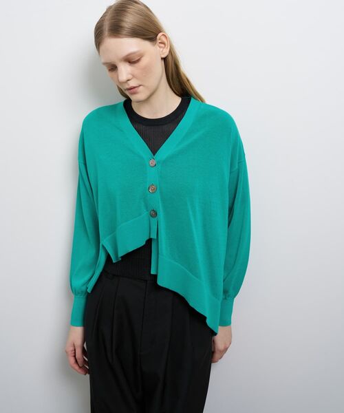 LANVIN en Bleu(ランバンオンブルー)の「アシンメヘムカーディガン(ニット/セーター・レディース・ブラック/レッド/ライトカーキ・38)」の14枚目の写真