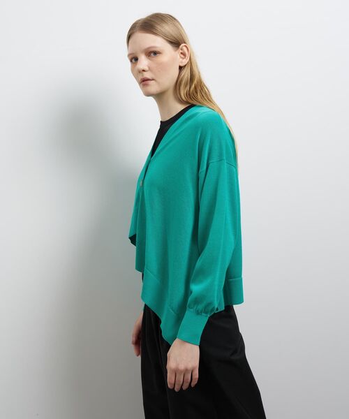 LANVIN en Bleu(ランバンオンブルー)の「アシンメヘムカーディガン(ニット/セーター・レディース・ブラック/レッド/ライトカーキ・38)」の15枚目の写真