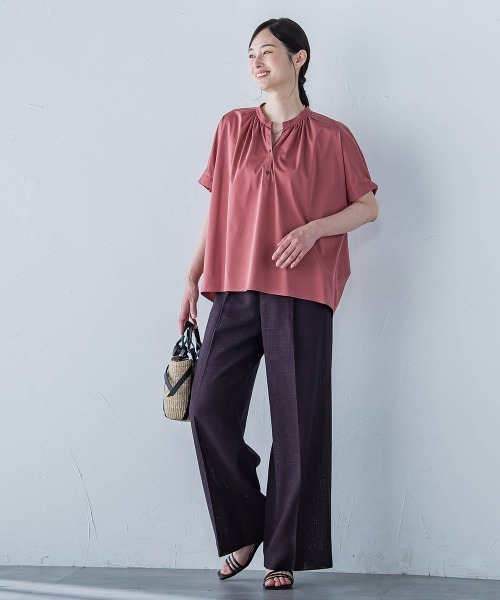 LAUTREAMONT(ロートレアモン)の「エアブリーズストレートワイドパンツ≪洗濯機で洗える≫(スラックス・レディース・ブラウン系その他/オフホワイト/ベージュ系その他・9号/7号/11号)」の14枚目の写真