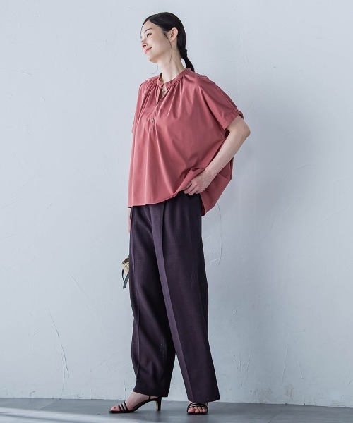 LAUTREAMONT(ロートレアモン)の「エアブリーズストレートワイドパンツ≪洗濯機で洗える≫(スラックス・レディース・ブラウン系その他/オフホワイト/ベージュ系その他・9号/7号/11号)」の4枚目の写真
