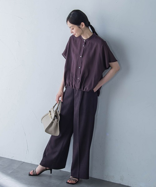 LAUTREAMONT(ロートレアモン)の「エアブリーズストレートワイドパンツ≪洗濯機で洗える≫(スラックス・レディース・ブラウン系その他/オフホワイト/ベージュ系その他・9号/7号/11号)」の6枚目の写真