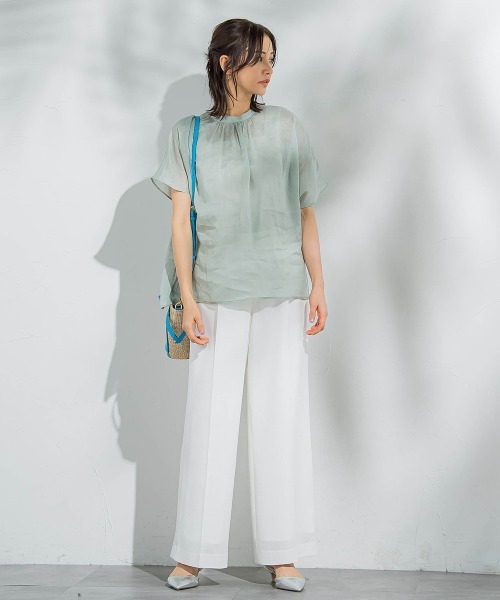 LAUTREAMONT(ロートレアモン)の「エアブリーズストレートワイドパンツ≪洗濯機で洗える≫(スラックス・レディース・ブラウン系その他/オフホワイト/ベージュ系その他・9号/7号/11号)」の15枚目の写真