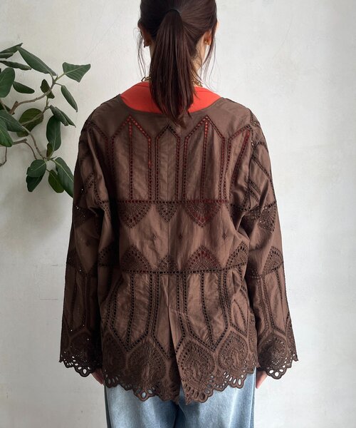 セール】刺繍レースカーディガン（シャツ/ブラウス）｜DouDou