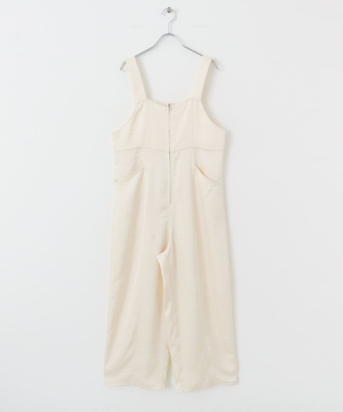 KBF（ケイビーエフ）の「フロントZIPサテンサロペット（サロペット/オーバーオール・レディース・ネイビー/アイボリー・ONE）」の16枚目の写真