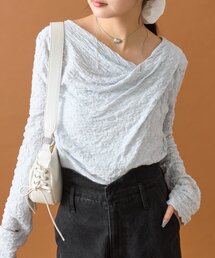 mystic オフショルダー 長袖 Tシャツ ライトグレー セール】オフショルロングTシャツ（Tシャツ/カットソー
