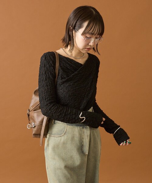 mystic（ミスティック）の「【全骨格対応可能◎/３色展開】レースオフショルロングTシャツ（Tシャツ/カットソー・レディース・ブルー系その他/オフホワイト/ブラック・FREE）」の13枚目の写真