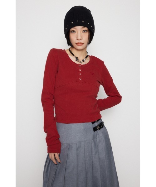 LAGUA GEM（ラグアジェム）の「LAGUA LOGO WASH トップス（Tシャツ/カットソー・レディース・レッド/ブラウン/ライトブラック・FREE）」の16枚目の写真