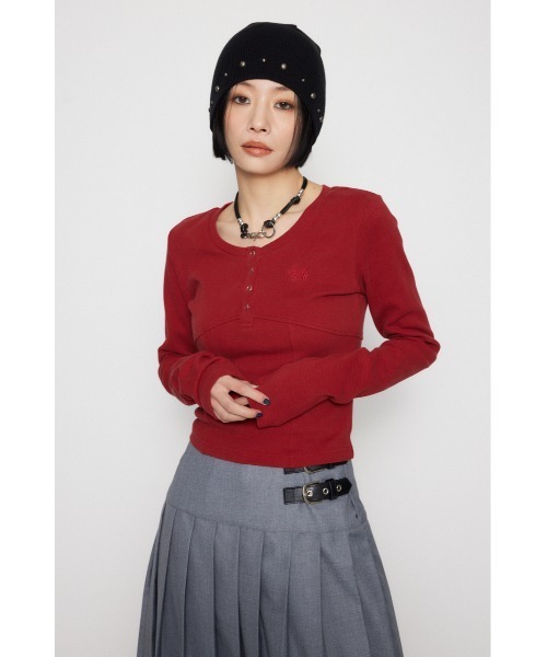 LAGUA GEM（ラグアジェム）の「LAGUA LOGO WASH トップス（Tシャツ/カットソー・レディース・レッド/ブラウン/ライトブラック・FREE）」の17枚目の写真