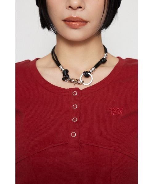 LAGUA GEM（ラグアジェム）の「LAGUA LOGO WASH トップス（Tシャツ/カットソー・レディース・レッド/ブラウン/ライトブラック・FREE）」の11枚目の写真