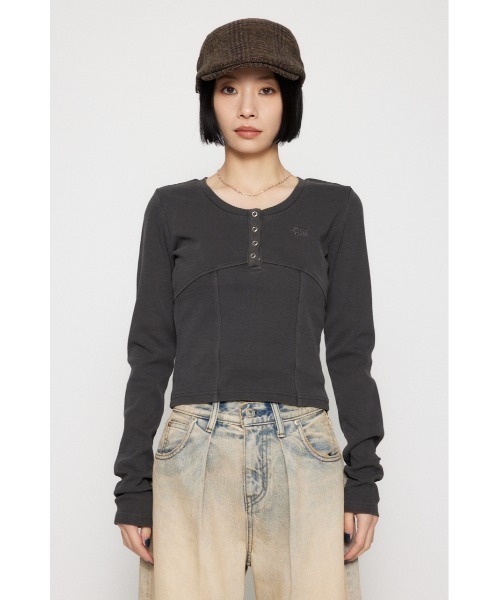 LAGUA GEM（ラグアジェム）の「LAGUA LOGO WASH トップス（Tシャツ/カットソー・レディース・レッド/ブラウン/ライトブラック・FREE）」の21枚目の写真