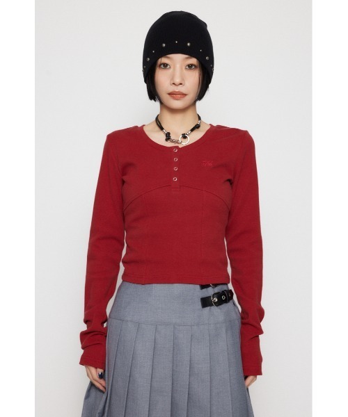 LAGUA GEM（ラグアジェム）の「LAGUA LOGO WASH トップス（Tシャツ/カットソー・レディース・レッド/ブラウン/ライトブラック・FREE）」の20枚目の写真