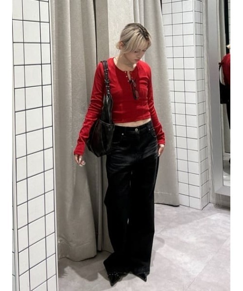 LAGUA GEM（ラグアジェム）の「LAGUA LOGO WASH トップス（Tシャツ/カットソー・レディース・レッド/ブラウン/ライトブラック・FREE）」の16枚目の写真