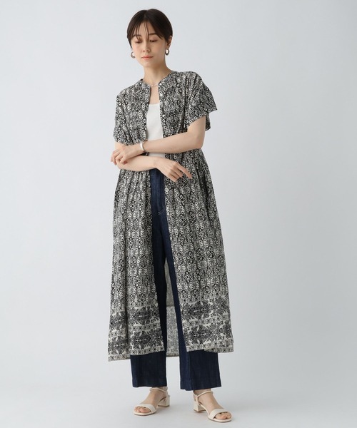 ワンピース　さんまsama シワになりにくい》サマ美え ジョーゼットワンピース CROSS