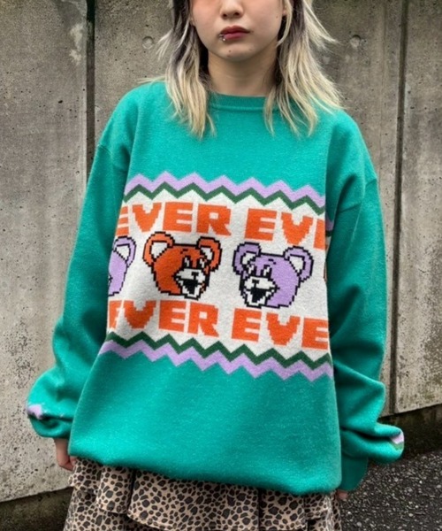Candy Stripper（キャンディストリッパー）の「NEVER EVER NORDIC ニット（ニット/セーター・レディース・ブルー/エメラルド/レッド・FREE）」の2枚目の写真
