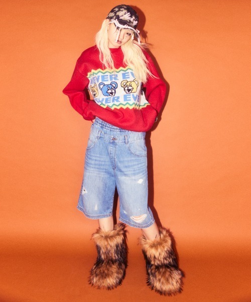 Candy Stripper（キャンディストリッパー）の「NEVER EVER NORDIC ニット（ニット/セーター・レディース・ブルー/エメラルド/レッド・FREE）」の10枚目の写真