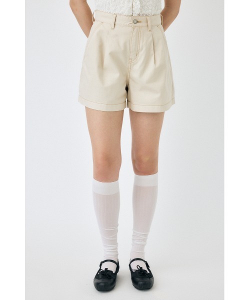 MOUSSY(マウジー)の「DENIM TUCK ショートパンツ(デニムパンツ・レディース・キナリ/ワンウォッシュ・1/2/0)」の8枚目の写真