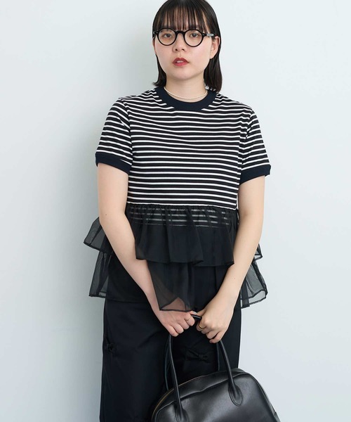 ORGANDY ボーダーTシャツ ORGANDY ボーダー Tシャツ（Tシャツ/カットソー）｜I am I in fact