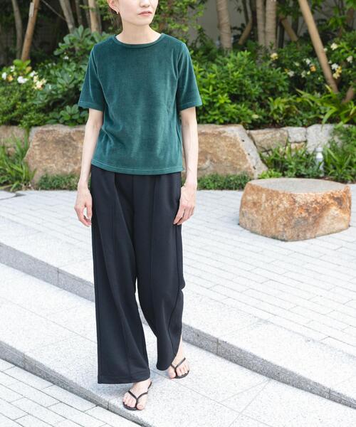 FORK&SPOON(フォークアンドスプーン)の「FORK&SPOON ドライタッチカットパンツ(その他パンツ・レディース・ブラック/ホワイト系その他・1/2)」の3枚目の写真