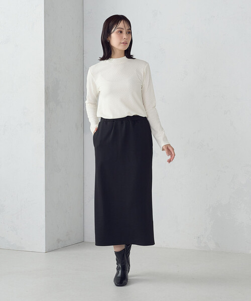 COMME CA ISM(コムサイズム)の「プチハイネック ロングTシャツ(Tシャツ/カットソー・レディース・ブラック/アイボリー・MEDIUM/LARGE)」の3枚目の写真
