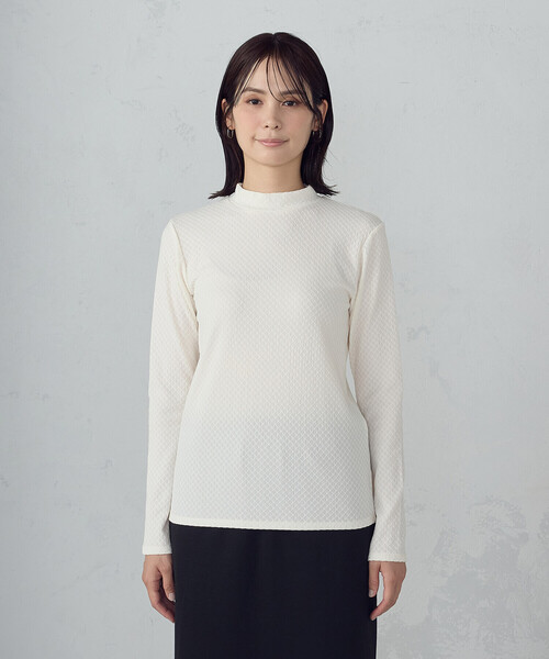 COMME CA ISM(コムサイズム)の「プチハイネック ロングTシャツ(Tシャツ/カットソー・レディース・ブラック/アイボリー・MEDIUM/LARGE)」の9枚目の写真