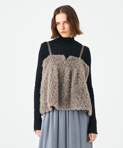 a*様 Ballsey ミックスファー キャミソールプルオーバー ミックスファー キャミソールプルオーバー（その他トップス）｜BALLSEY