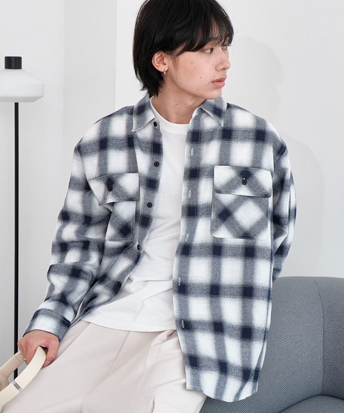 セール】WEGO/【25年秋冬新作】オンブレチェックネルシャツ（シャツ