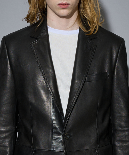 5351 POUR LES HOMMES（ゴーサンゴーイチプールオム）の「【25AW/セットアップ対応】テーラード レザージャケット（テーラードジャケット・メンズ・ブラック・50/48/46/44）」の6枚目の写真