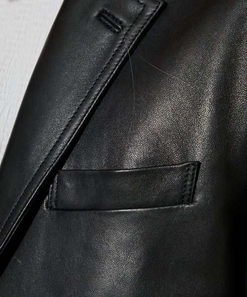 5351 POUR LES HOMMES（ゴーサンゴーイチプールオム）の「【25AW/セットアップ対応】テーラード レザージャケット（テーラードジャケット・メンズ・ブラック・50/48/46/44）」の7枚目の写真
