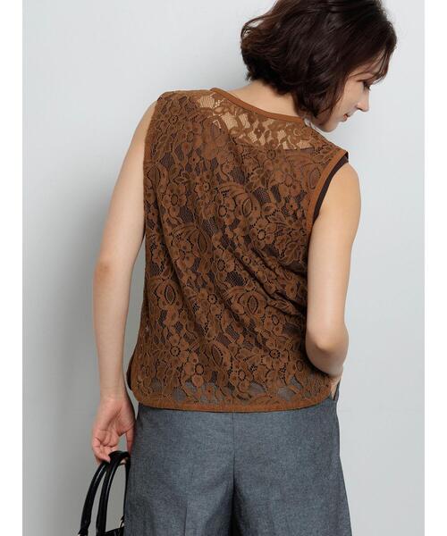 Te chichi（テチチ）の「前あきレイヤードレースジレベスト（ベスト・レディース・ブラック/ブラウン・F）」の7枚目の写真