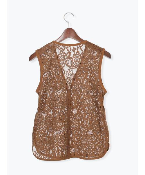 Te chichi（テチチ）の「前あきレイヤードレースジレベスト（ベスト・レディース・ブラック/ブラウン・F）」の17枚目の写真