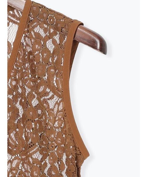 Te chichi（テチチ）の「前あきレイヤードレースジレベスト（ベスト・レディース・ブラック/ブラウン・F）」の19枚目の写真