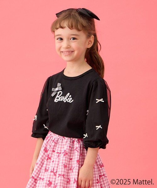 セール】【Barbie(TM)】リボン 七分袖Tシャツ（Tシャツ/カットソー