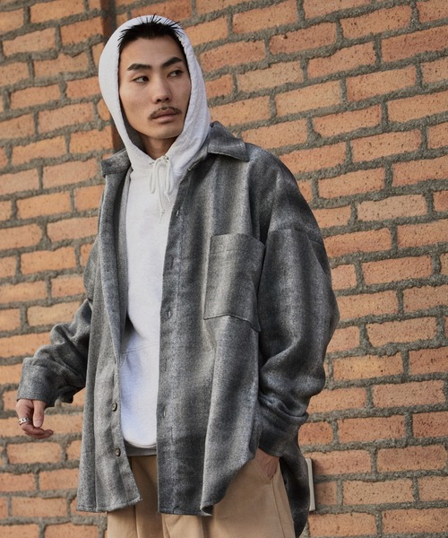 セール】ニュアンス柄ビッグシルエットシャツ（シャツ/ブラウス）｜ALL