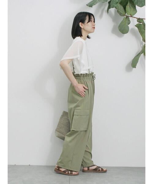 Samansa Mos2 blue（サマンサモスモスブルー）の「◎【接触冷感】メッシュ切替プルオーバー（Tシャツ/カットソー・レディース・ブラック/オフホワイト/キャメル・F）」の10枚目の写真