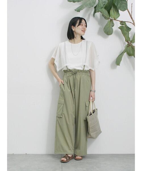 Samansa Mos2 blue（サマンサモスモスブルー）の「◎【接触冷感】メッシュ切替プルオーバー（Tシャツ/カットソー・レディース・ブラック/オフホワイト/キャメル・F）」の11枚目の写真