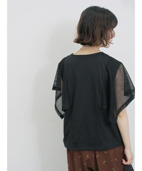 Samansa Mos2 blue（サマンサモスモスブルー）の「◎【接触冷感】メッシュ切替プルオーバー（Tシャツ/カットソー・レディース・ブラック/オフホワイト/キャメル・F）」の15枚目の写真