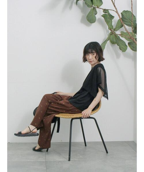 Samansa Mos2 blue（サマンサモスモスブルー）の「◎【接触冷感】メッシュ切替プルオーバー（Tシャツ/カットソー・レディース・ブラック/オフホワイト/キャメル・F）」の20枚目の写真