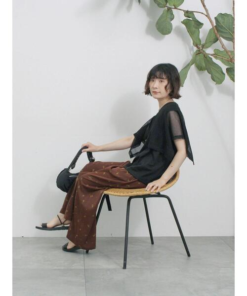 Samansa Mos2 blue（サマンサモスモスブルー）の「◎【接触冷感】メッシュ切替プルオーバー（Tシャツ/カットソー・レディース・ブラック/オフホワイト/キャメル・F）」の21枚目の写真