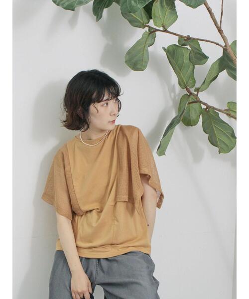 Samansa Mos2 blue（サマンサモスモスブルー）の「◎【接触冷感】メッシュ切替プルオーバー（Tシャツ/カットソー・レディース・ブラック/オフホワイト/キャメル・F）」の22枚目の写真