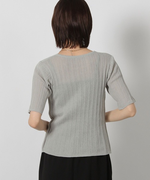 LAKOLE（ラコレ）の「レイヤー風ニットプルオーバー半袖 / 593468（ニット/セーター・レディース・ブラック/グレー/イエロー・FREE）」の12枚目の写真