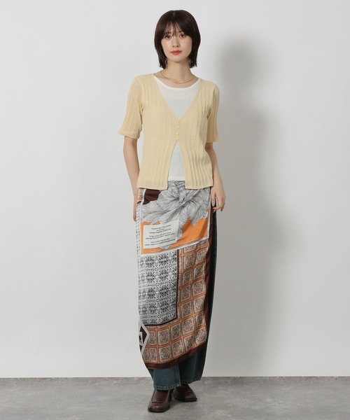 LAKOLE（ラコレ）の「レイヤー風ニットプルオーバー半袖 / 593468（ニット/セーター・レディース・ブラック/グレー/イエロー・FREE）」の13枚目の写真