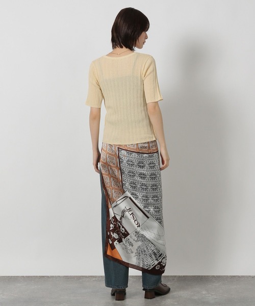 LAKOLE（ラコレ）の「レイヤー風ニットプルオーバー半袖 / 593468（ニット/セーター・レディース・ブラック/グレー/イエロー・FREE）」の17枚目の写真