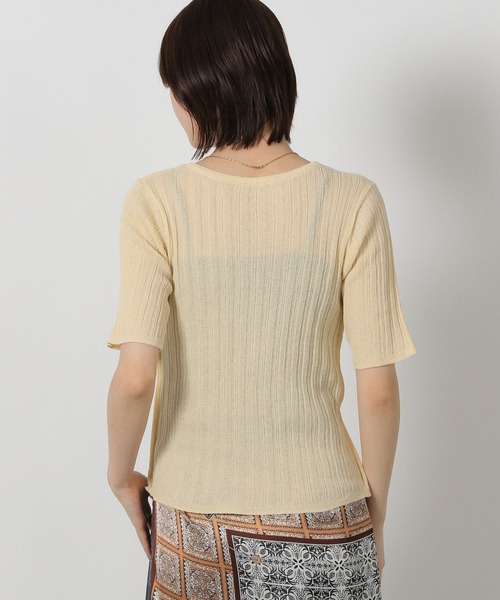 LAKOLE（ラコレ）の「レイヤー風ニットプルオーバー半袖 / 593468（ニット/セーター・レディース・ブラック/グレー/イエロー・FREE）」の19枚目の写真