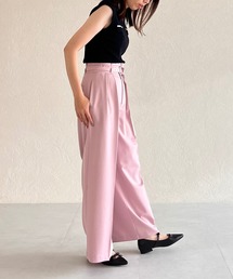 31 Sons de mode（トランテアン　ソン　ドゥ　モード）の「ダブルベルト付ワイドパンツ（スラックス）」