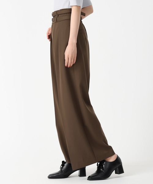 31 Sons de mode（トランテアン　ソン　ドゥ　モード）の「2025秋冬新作 ダブルベルト付ワイドパンツ（スラックス・レディース・ブラウン/ピンク/グレー・S/M）」の16枚目の写真